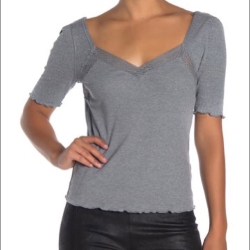 FREE PEOPLE Margaux Sweetheart Shirt Size Small